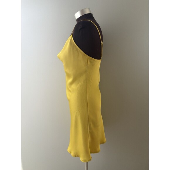 Sbetro Slip Dress Size Small Gold Silky Spaghetti Strap Forest Fairy Whimsigoth - Picture 2 of 14
